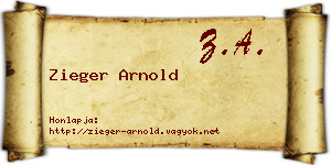 Zieger Arnold névjegykártya